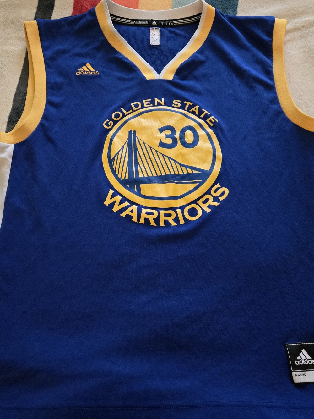 Adidas Golden State Warriors #30 Blue & Yellow Jersey